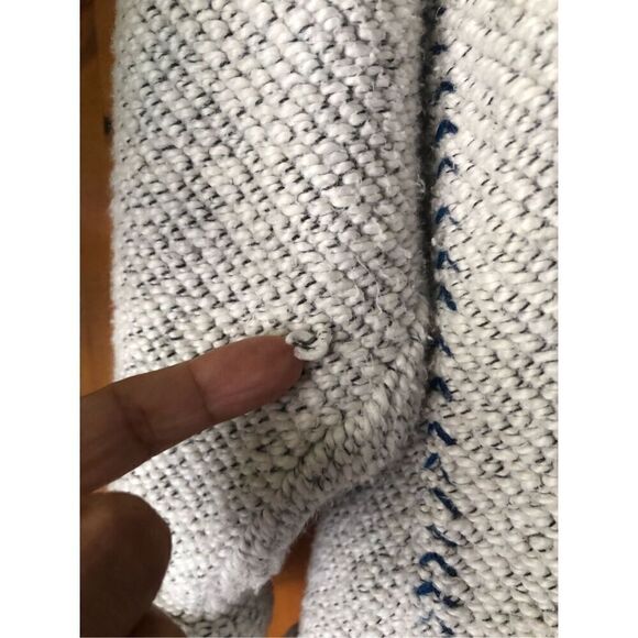 FREE PEOPLE Soft Textured Long Sleeve Hooded Pullover Top w/ Fraying SZ XS - Picture 6 of 16